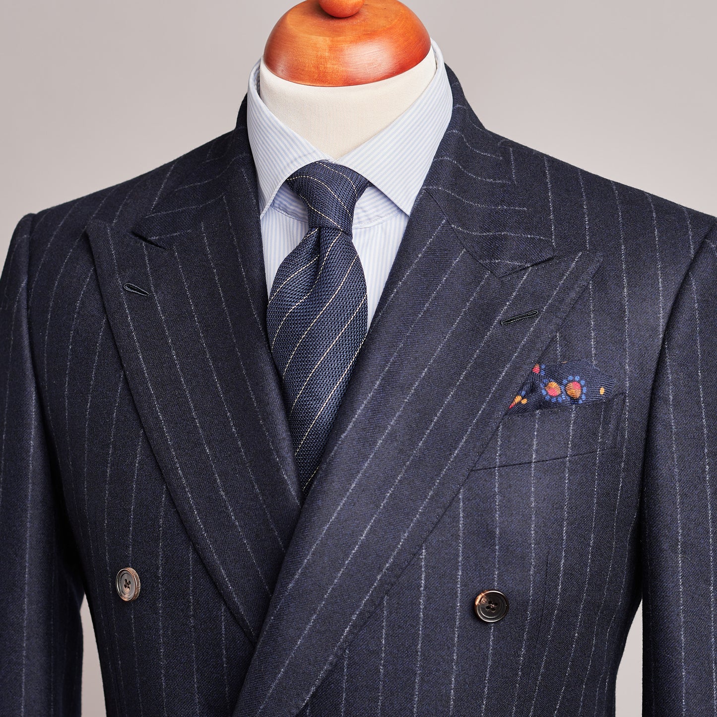 Woven blue pinstripe tie