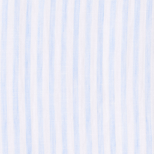 Hemd - Leinen - weiß/hellblau - gestreift