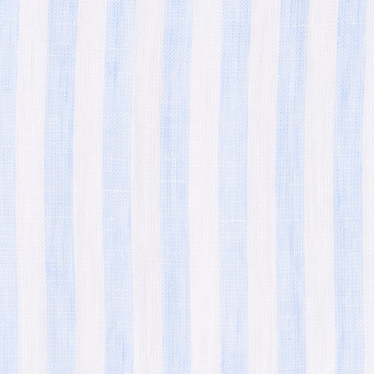 Hemd - Leinen - weiß/hellblau - gestreift