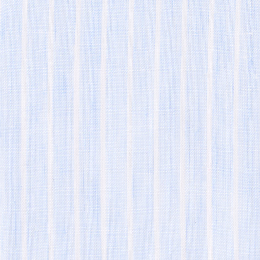 Hemd - Leinen - weiß/hellblau - gestreift