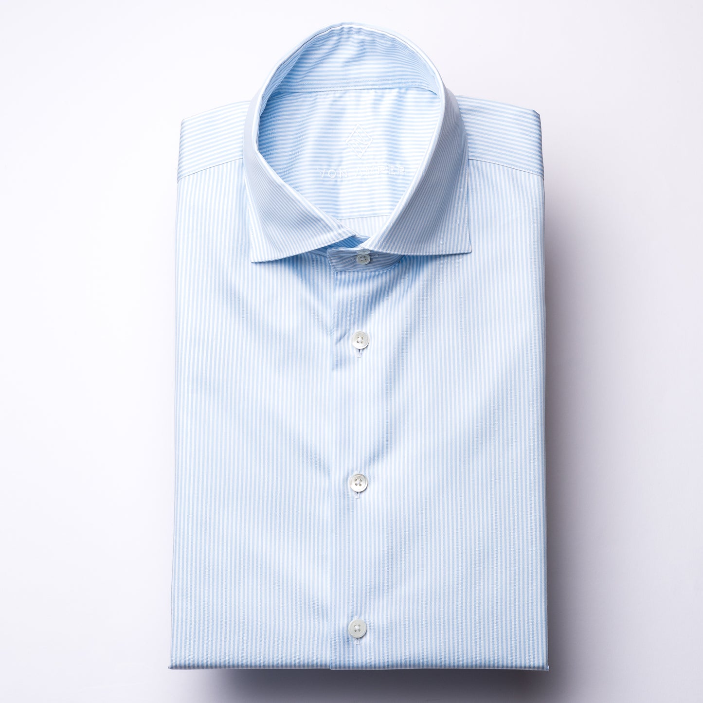 Shirt - twill - light blue/white - striped