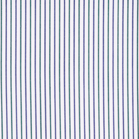 Shirt - twill - green/blue - striped