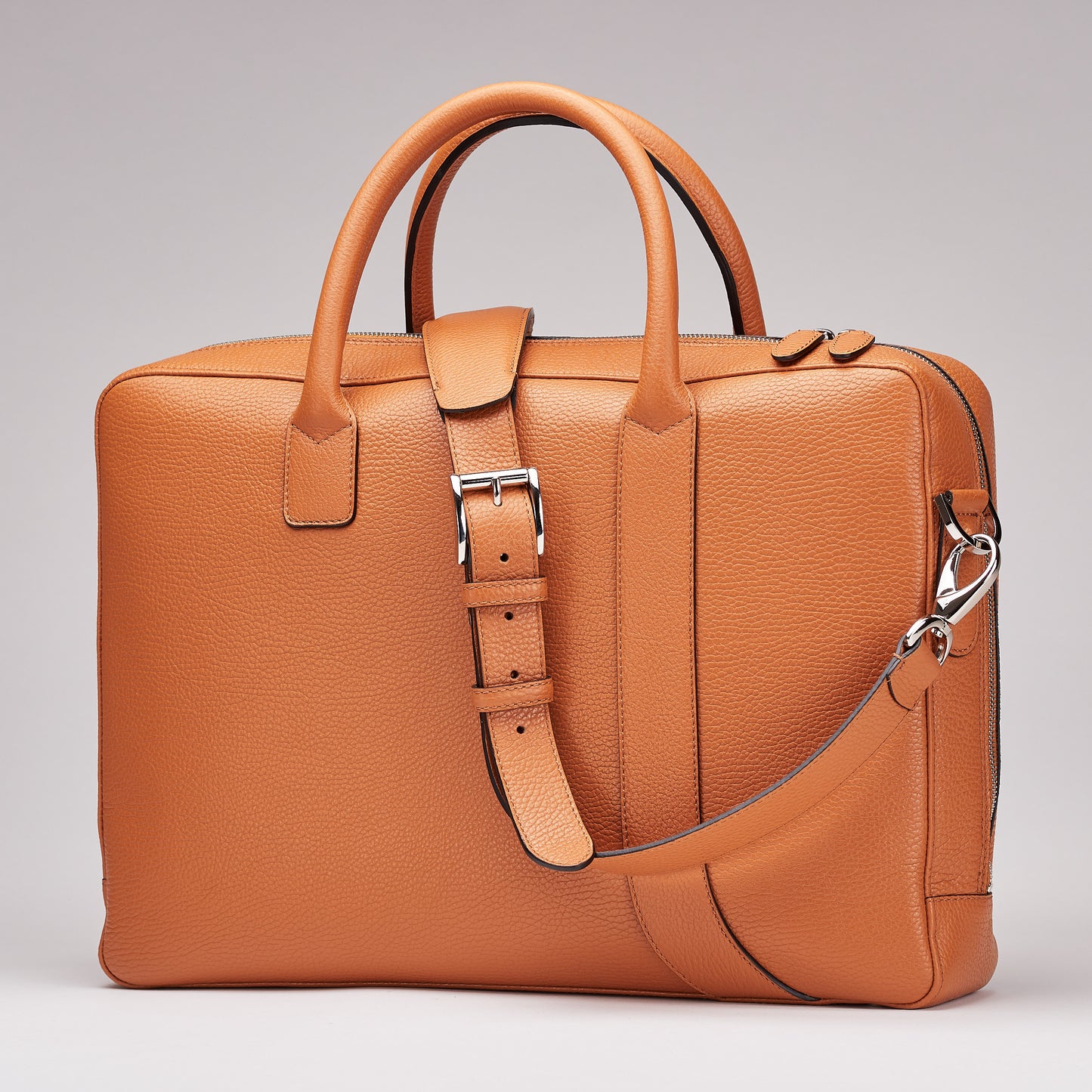 Asymmetrical Briefcase - Light Brown