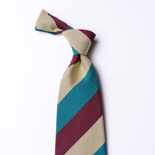 Striped cotton and silk tie