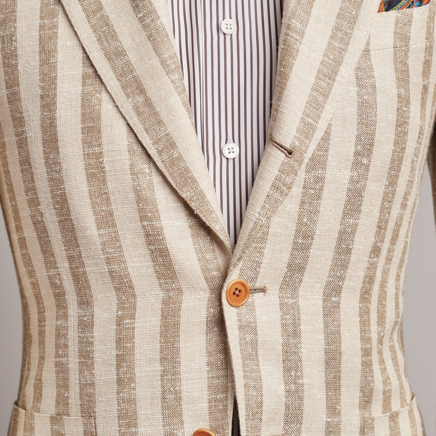 Jacket - Silk-Linen-Wool - Beige