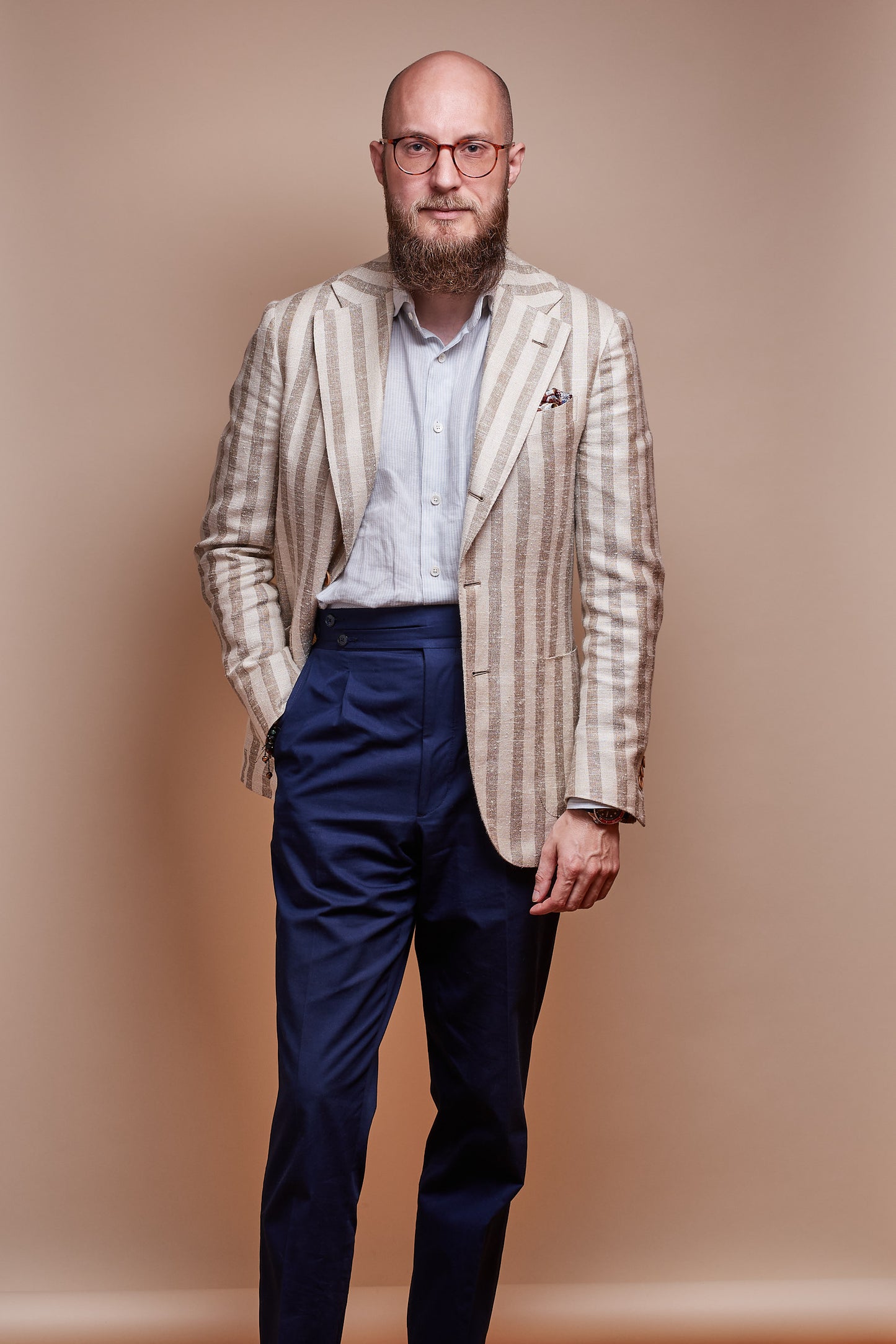 Jacket - Silk-Linen-Wool - Beige
