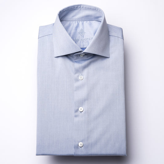 Hemd - Twill - blau - einfarbig