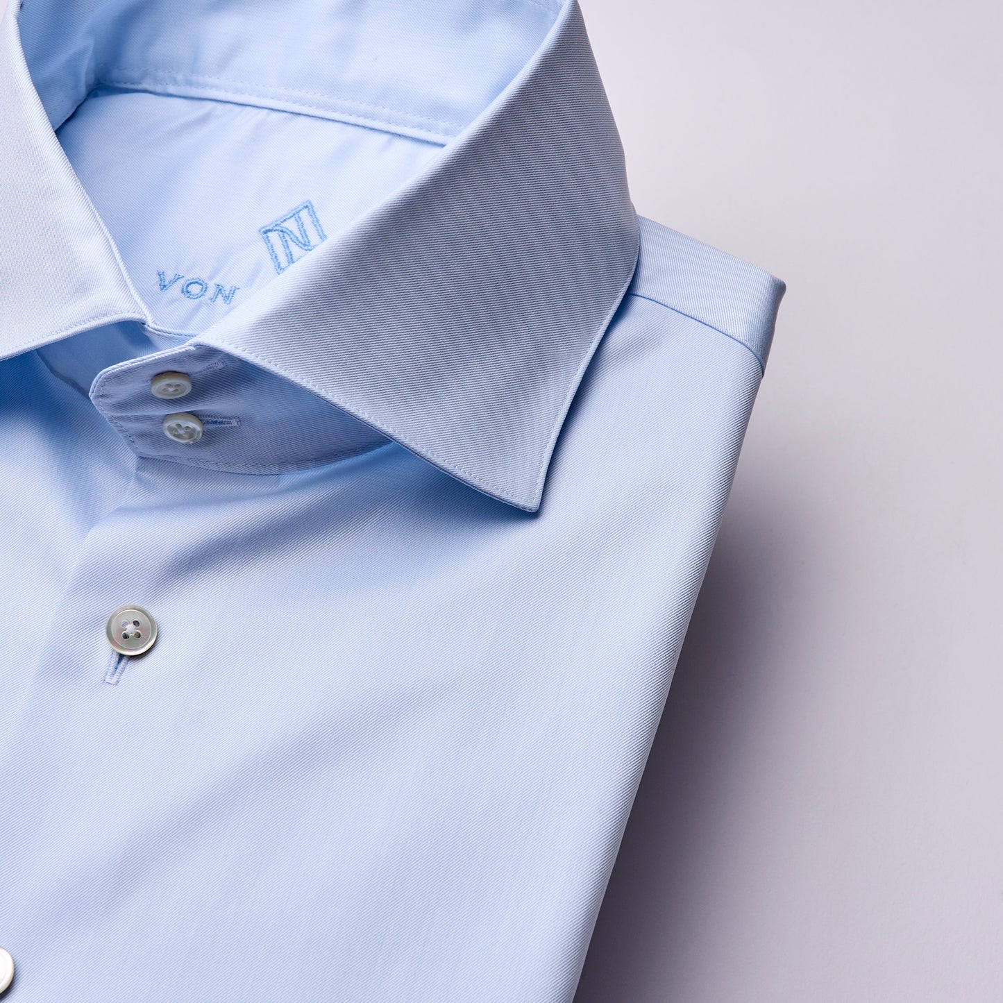 Shirt - twill - light blue - plain