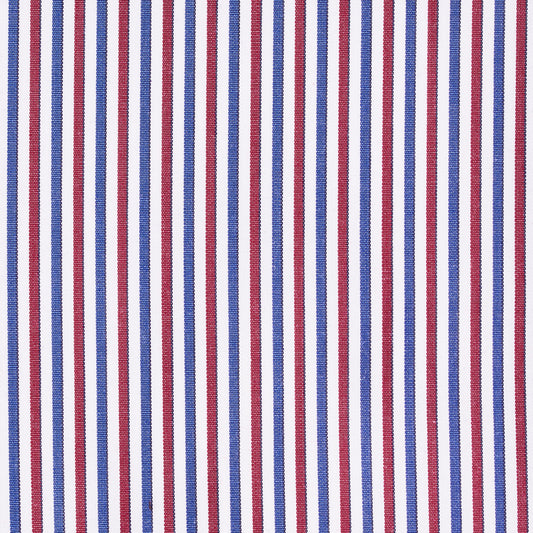 Hemd - Poplin - blau/rot - gestreift