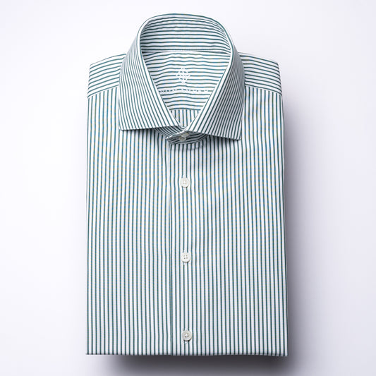 Hemd - Poplin - grün/weiß - gestreift