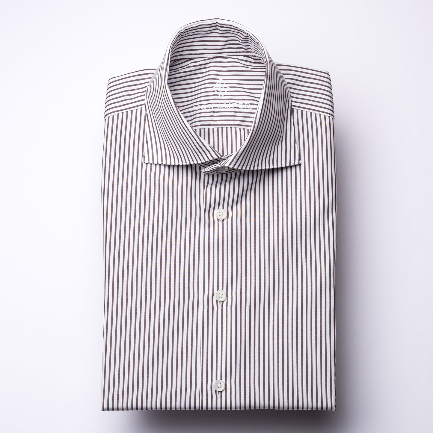 Hemd - Poplin - braun/weiß - gestreift