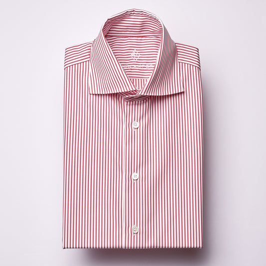 Hemd - Poplin - rot/weiß - gestreift