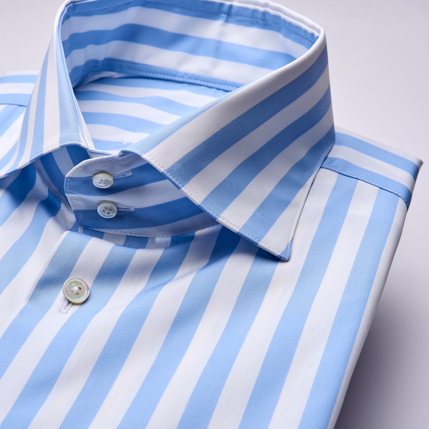Hemd - Poplin - hellblau - blockstreifen