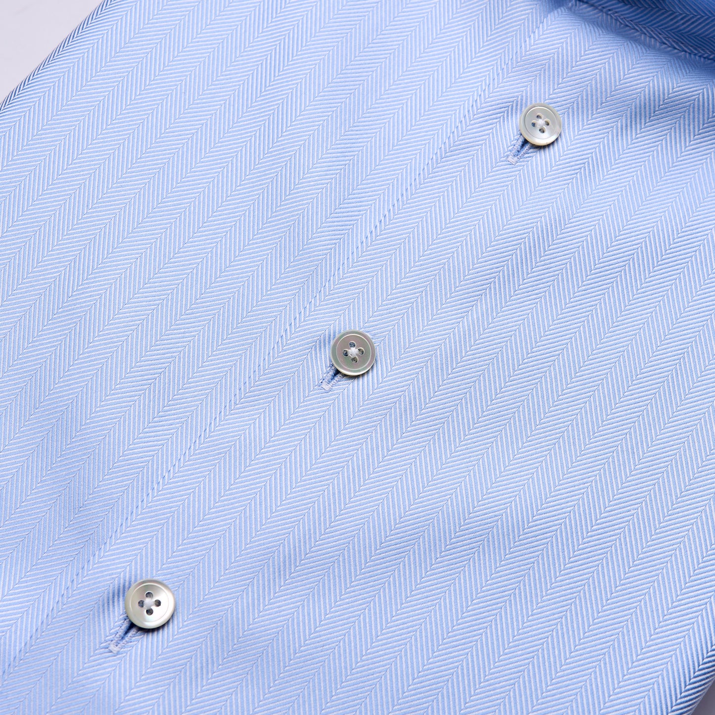 Hemd - Twill - hellblau - einfarbig - fischgrät