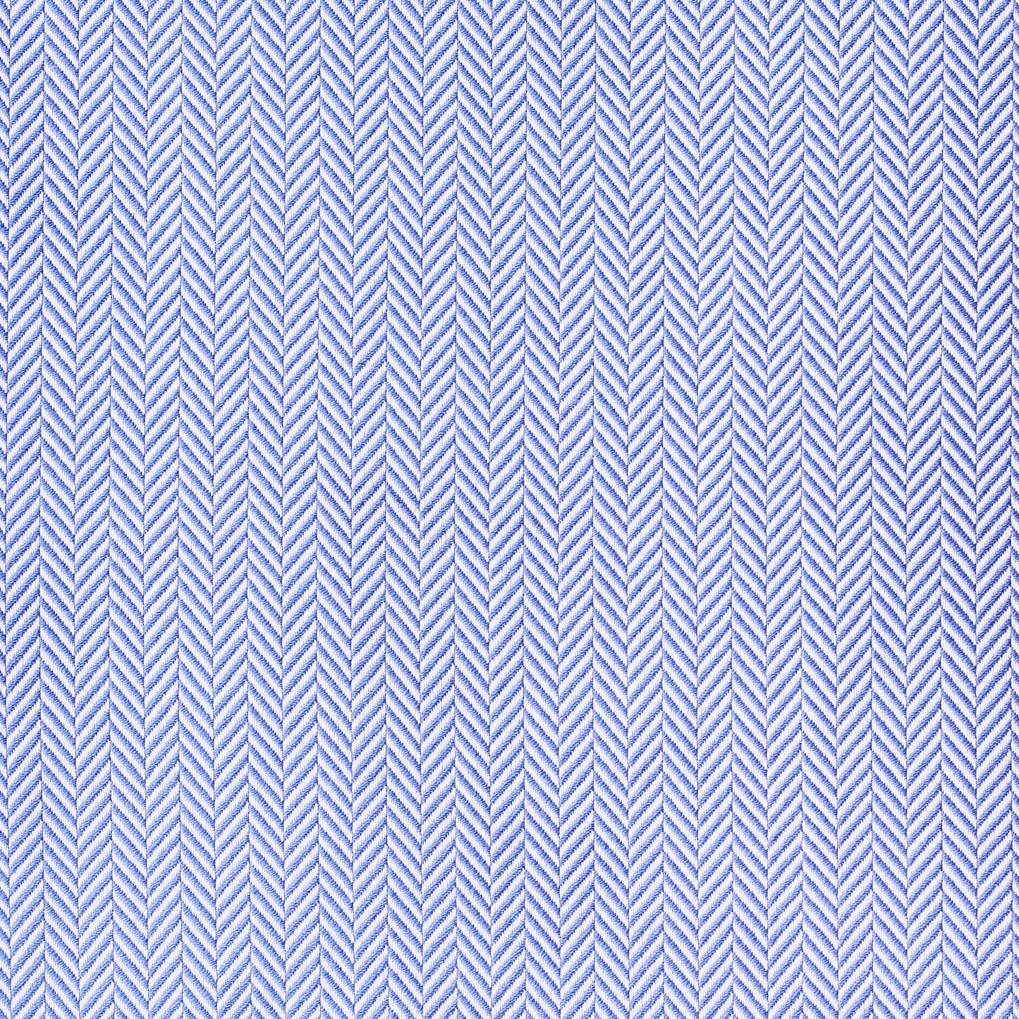 Hemd - Twill - blau - einfarbig - fischgrät