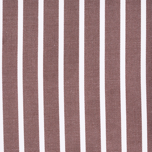 Hemd - Twill - weiß/braun - gestreift