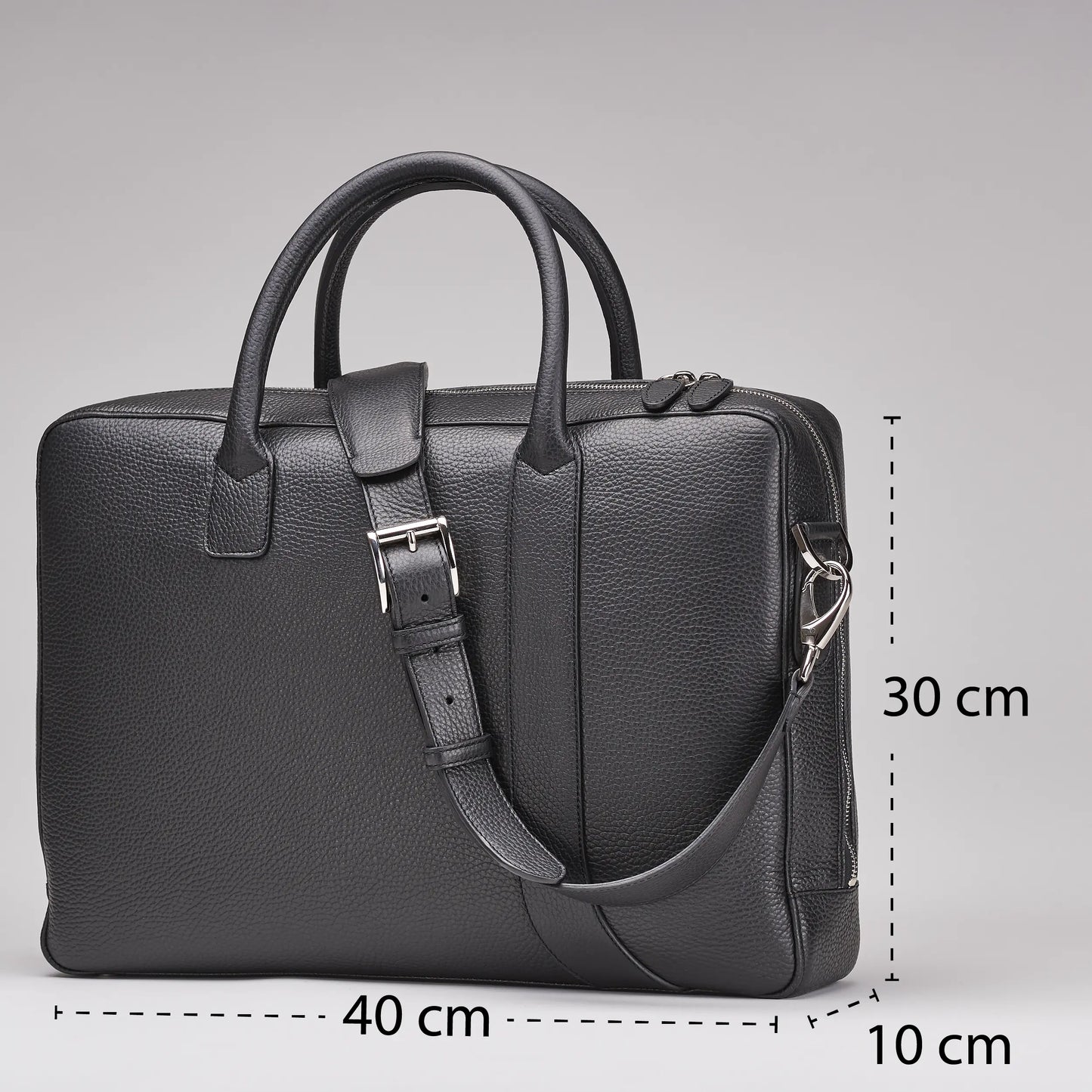 Asymmetrical Briefcase - Black