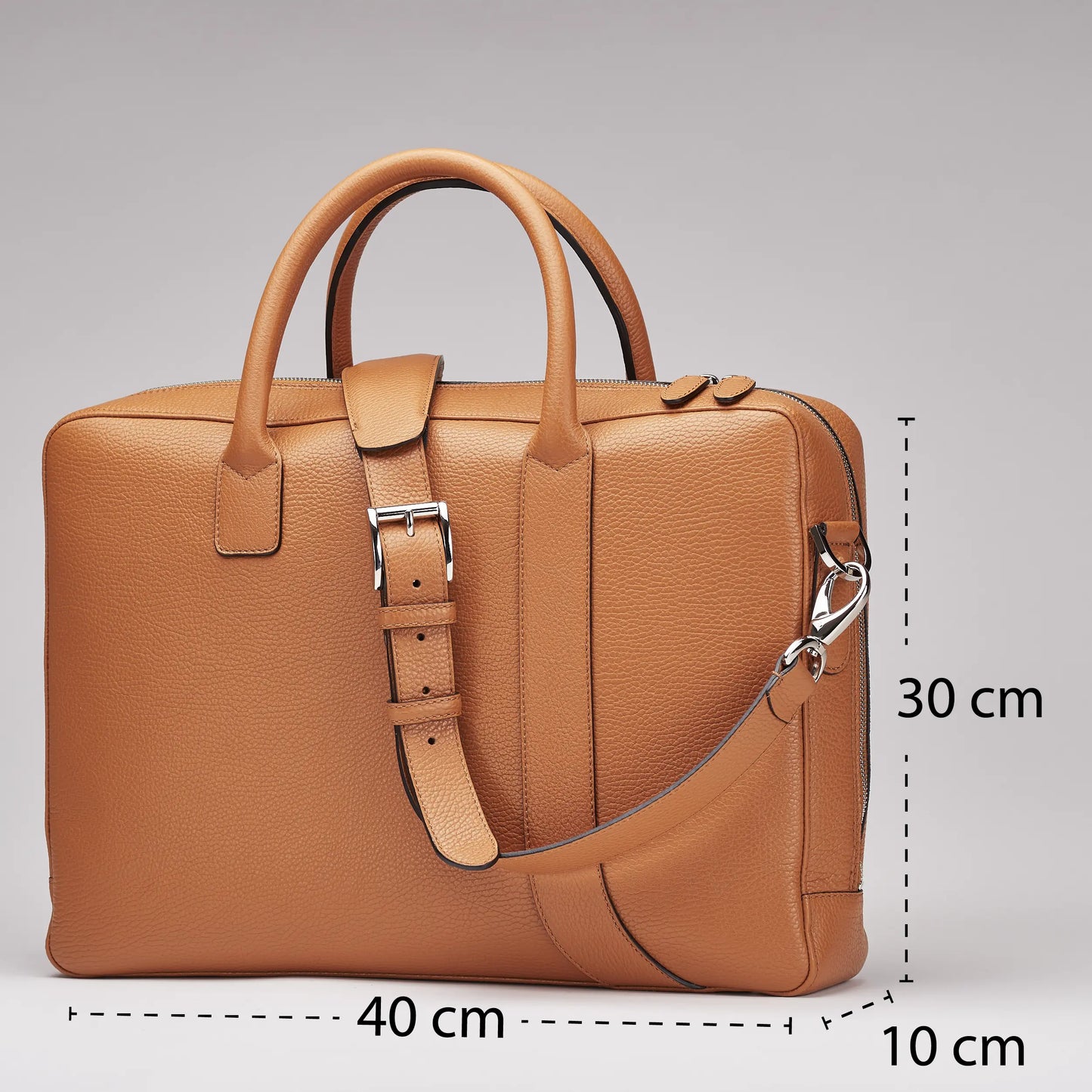 Asymmetrical Briefcase - Light Brown