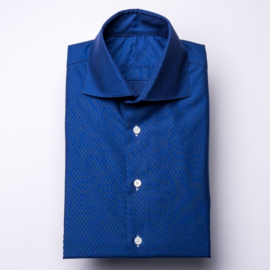 Shirt - Jacquard - dark blue - checked