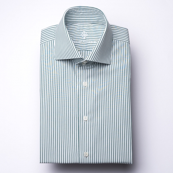 Shirt - Poplin - green/white - striped