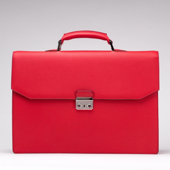 Briefcase - Leather - Red