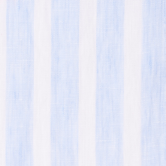 Hemd - Leinen - weiß/hellblau - blockstreifen