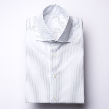 Shirt - Poplin - dark blue/white - pinstriped