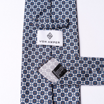 White tie made from pure silk  printed with an floral pattern