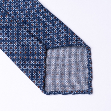 Dunkelblaue Krawatte  aus Wolle mit Blumenmuster