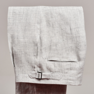 Trousers - linen - light grey