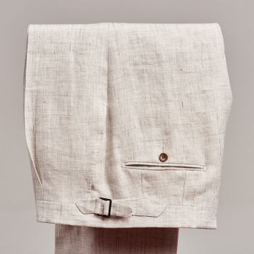 Trousers - linen - beige