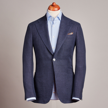 Jacket -linen-cotton - blue