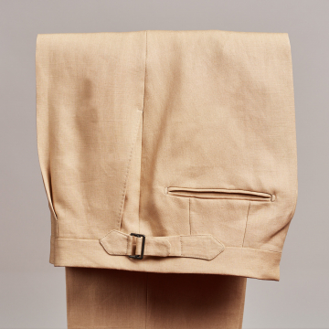 Trousers - linen - beige