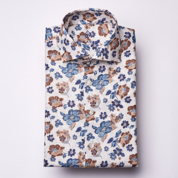 Shirt - Linen - flower pattern